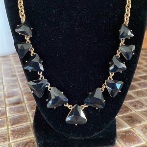 J.‎ Crew black and gold crystal art deco statement collar necklace